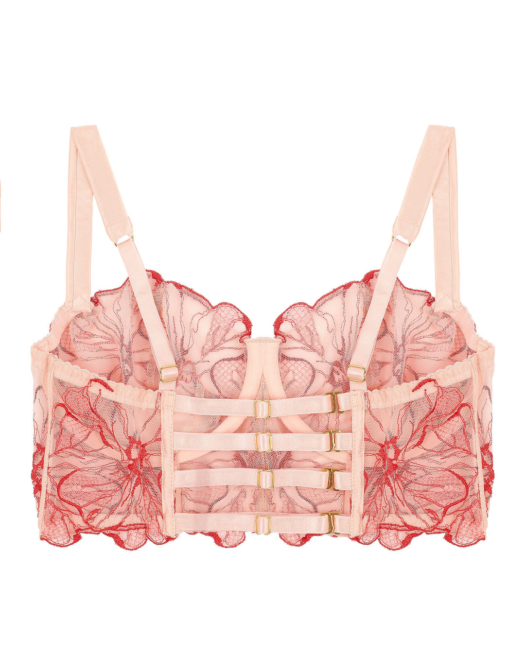 Fleur of EnglandRosa Underwire Longline Bra I Pink luxury lingerie