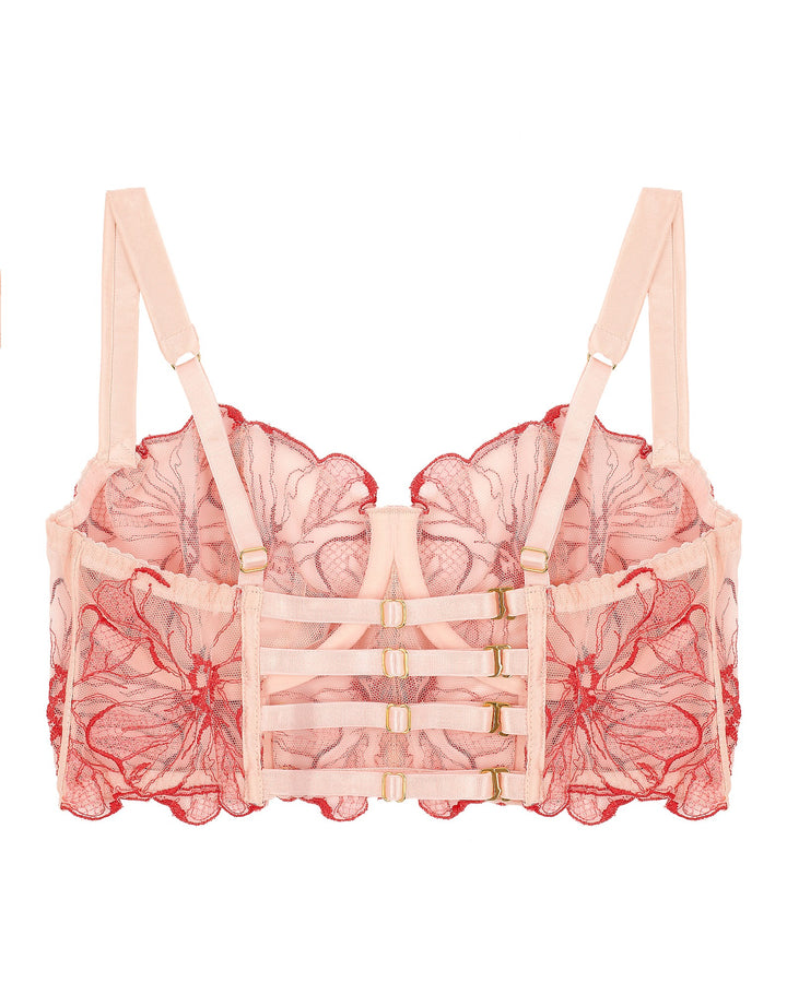 Fleur of EnglandRosa Underwire Longline Bra I Pink luxury lingerie