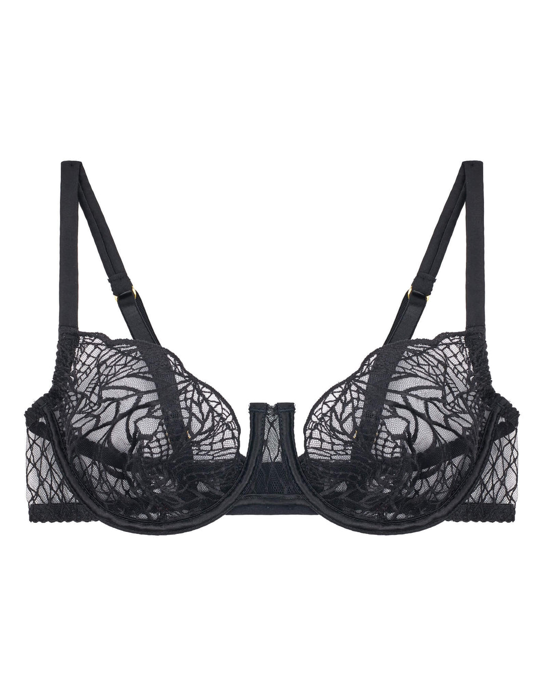 Fleur of England Roxy Demi Bra Black I Luxury Lingerie Gifts