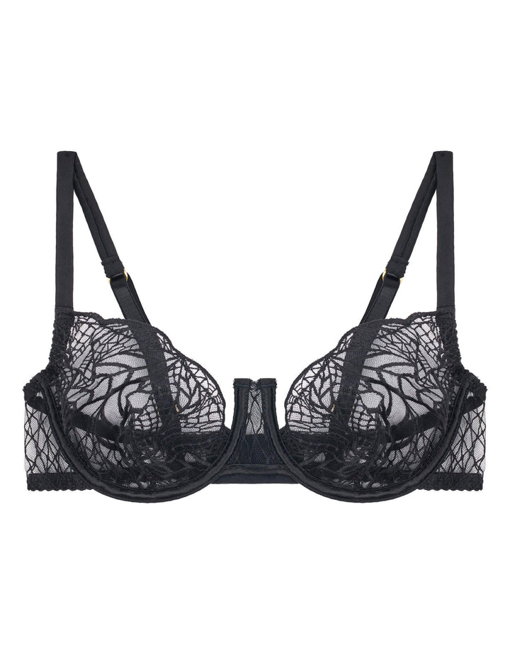 Fleur of England Roxy Demi Bra Black I Luxury Lingerie Gifts