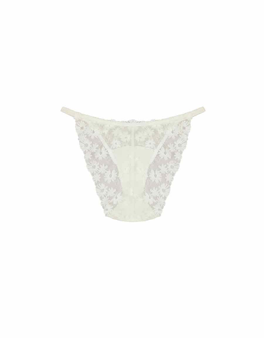 Fleur of England Daisy Embroidered Brief White