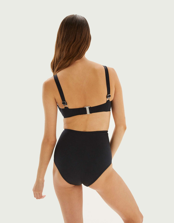 Form and Fold High Rise Bikini Bottom Black