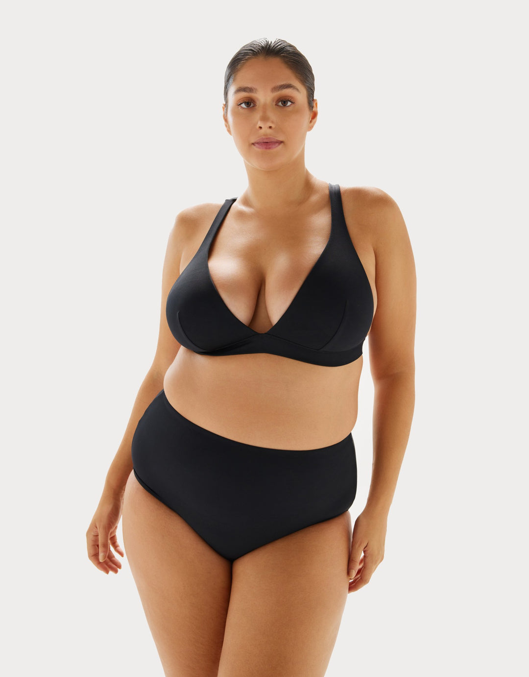 Form and Fold High Rise Bikini Bottom Black