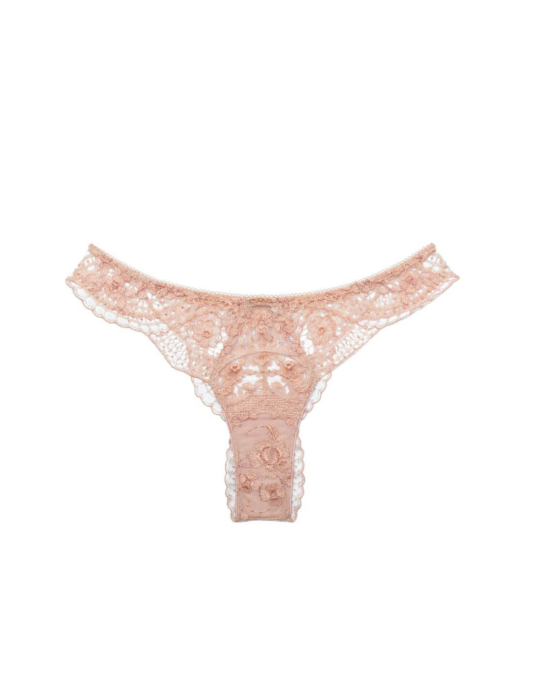 I.D. Sarrieri Belle Rose Embroidery Thong in Rose Opaline