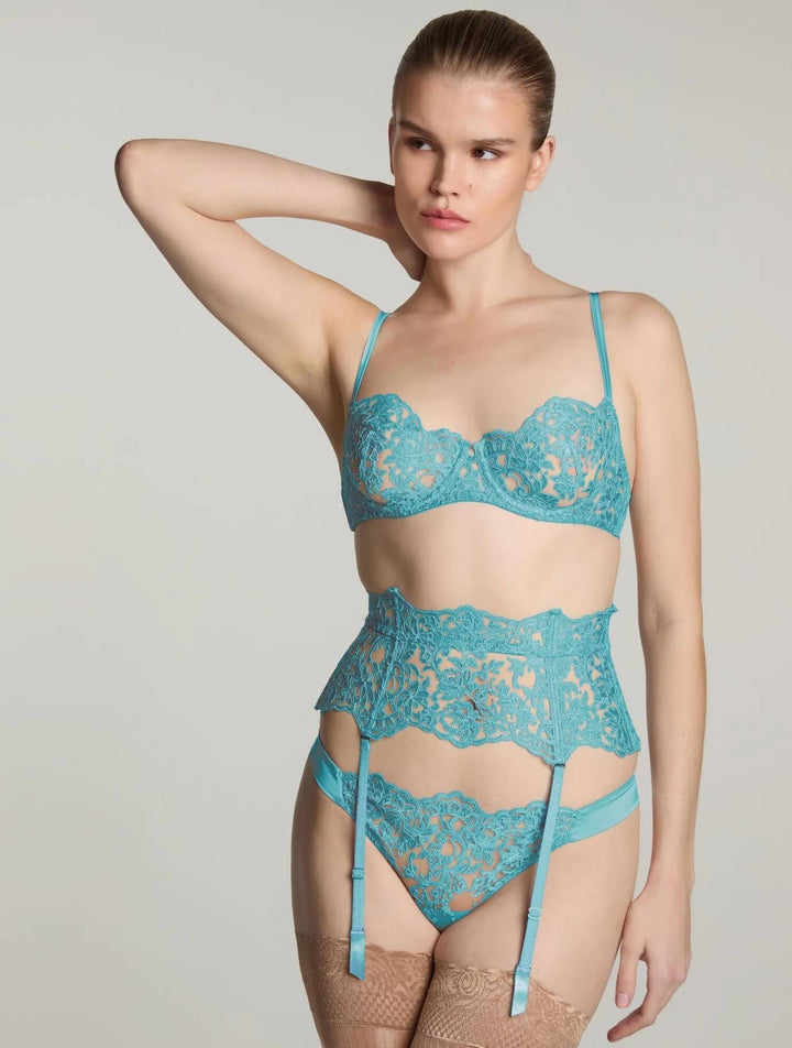 Royal Jewel Thong in Aquamarine