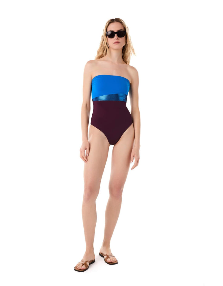 Kióhne Aubade Swimsuit – Strapless Color Block One-Piece