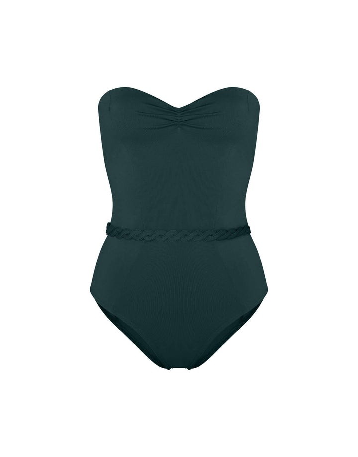 Kióhne Kaia padded Bandeau One Piece Swimsuit Botanical Green