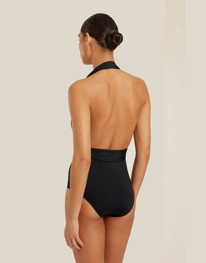 Lenny Niemeyer Chic Halter One Piece Swimsuit Black
