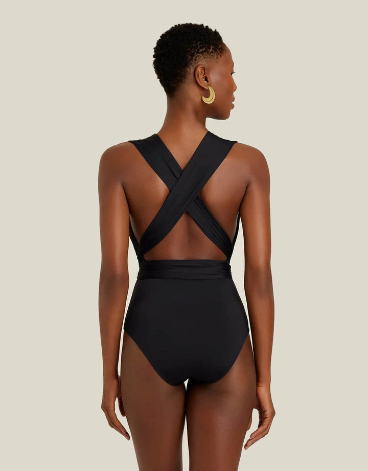 Lenny Niemeyer Chic Halter One Piece Swimsuit Black