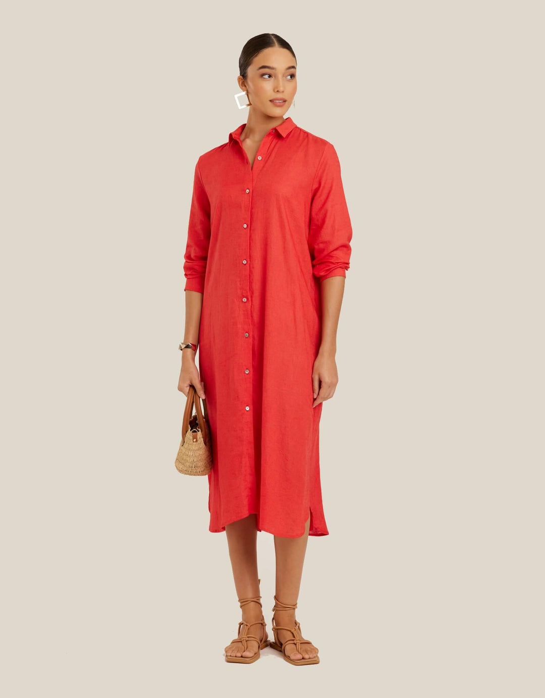 Lenny Niemeyer Chemisier Midi Shirtdress Watermelon - Red