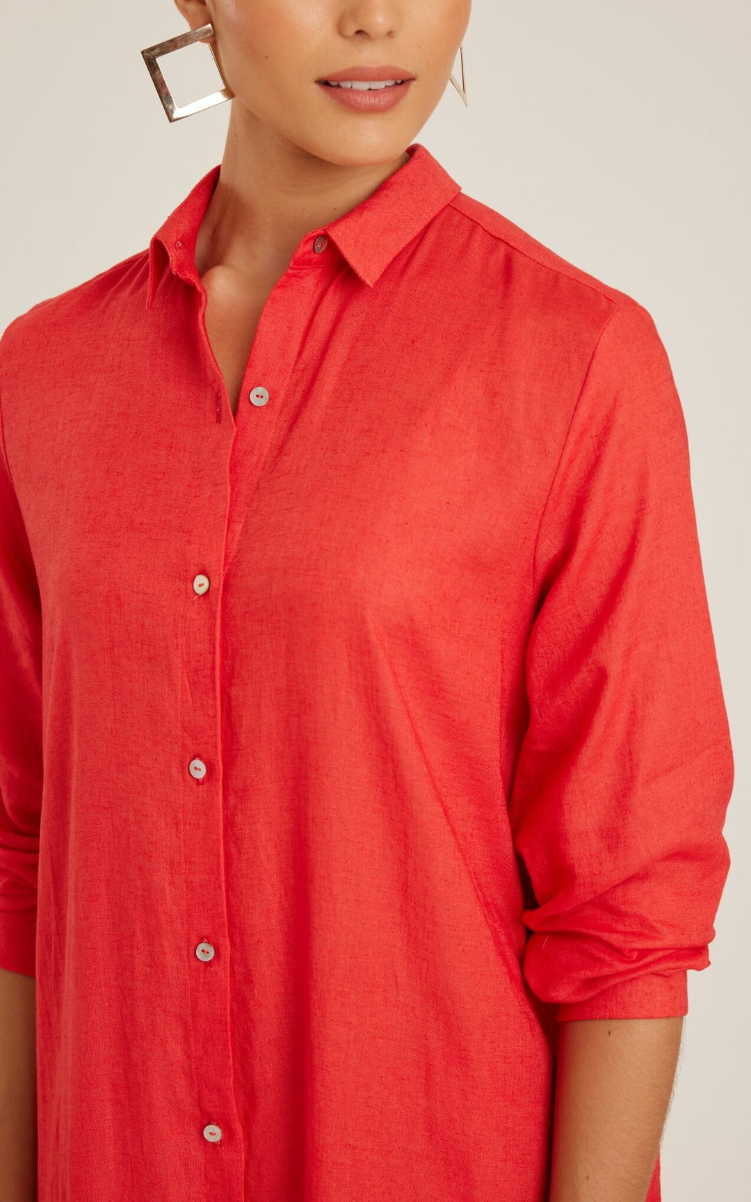 Lenny Niemeyer Chemisier Midi Shirtdress Watermelon - Red