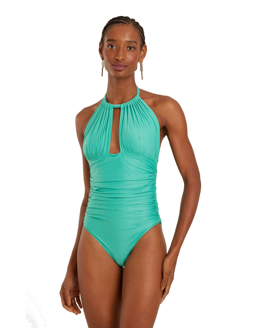Lenny Niemeyer Ruched Adjustable Halter One Piece Atlantis- Aqua