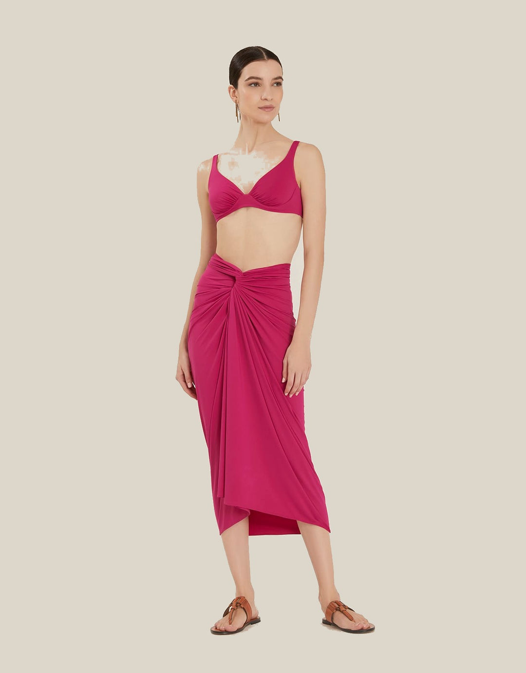 Lenny Niemeyer Sarong Cover Up Carmine Pink