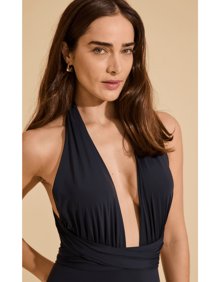 Lenny Niemeyer Chic Halter One Piece Swimsuit Black