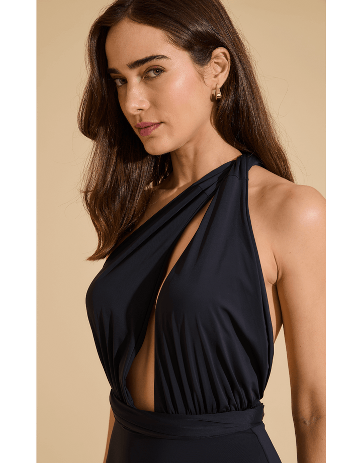 Lenny Niemeyer Chic Halter One Piece Swimsuit Black