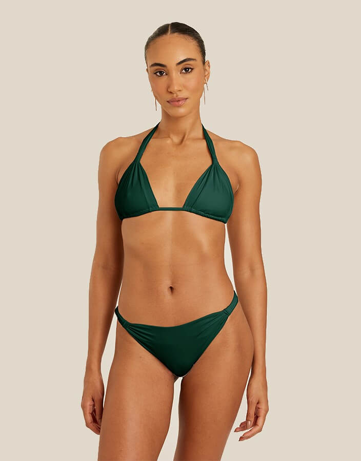 Lenny Niemeyer Adjustable Halter Bikini Top Forest Blue Designer Swim