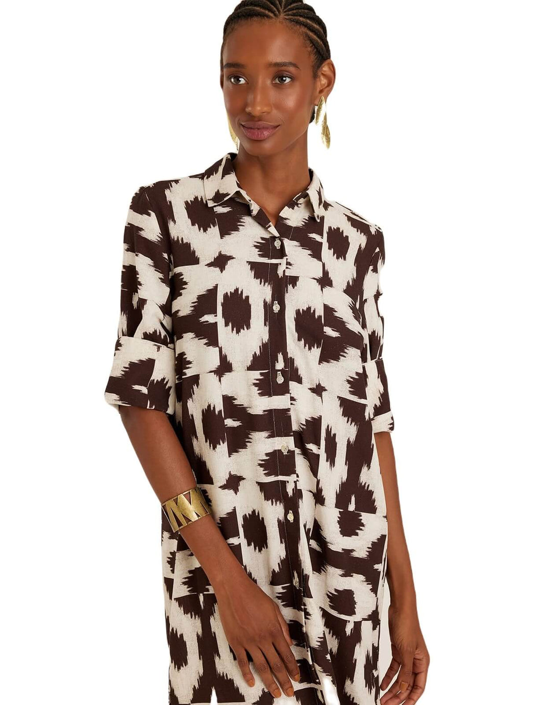 Lenny Niemeyer Chemisier Midi Shirtdress Puglia brown print