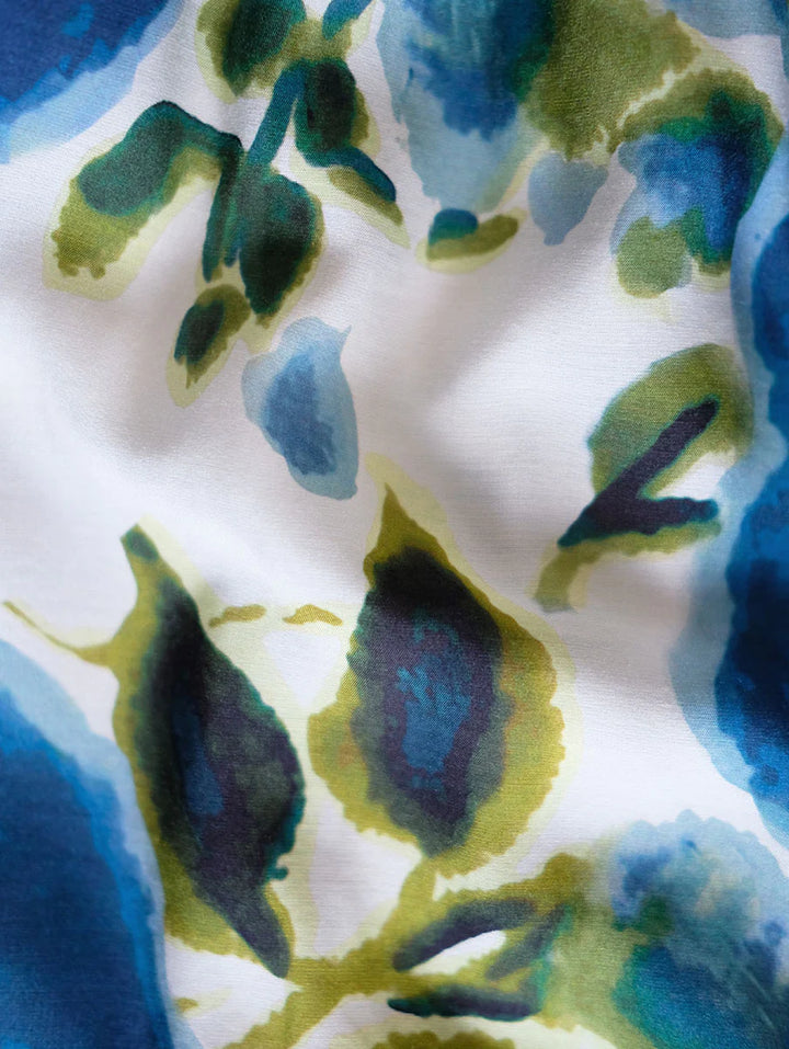 Peony Swimwear Draped Mini Dress, Marseille Floral BluePeony Swimwear Draped Mini Dress, Marseille Floral Blue