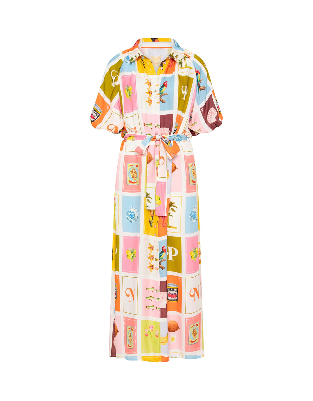 Palm Noosa Carla Maxi Shirt Dress Cartagena Silk Blend Resortwear