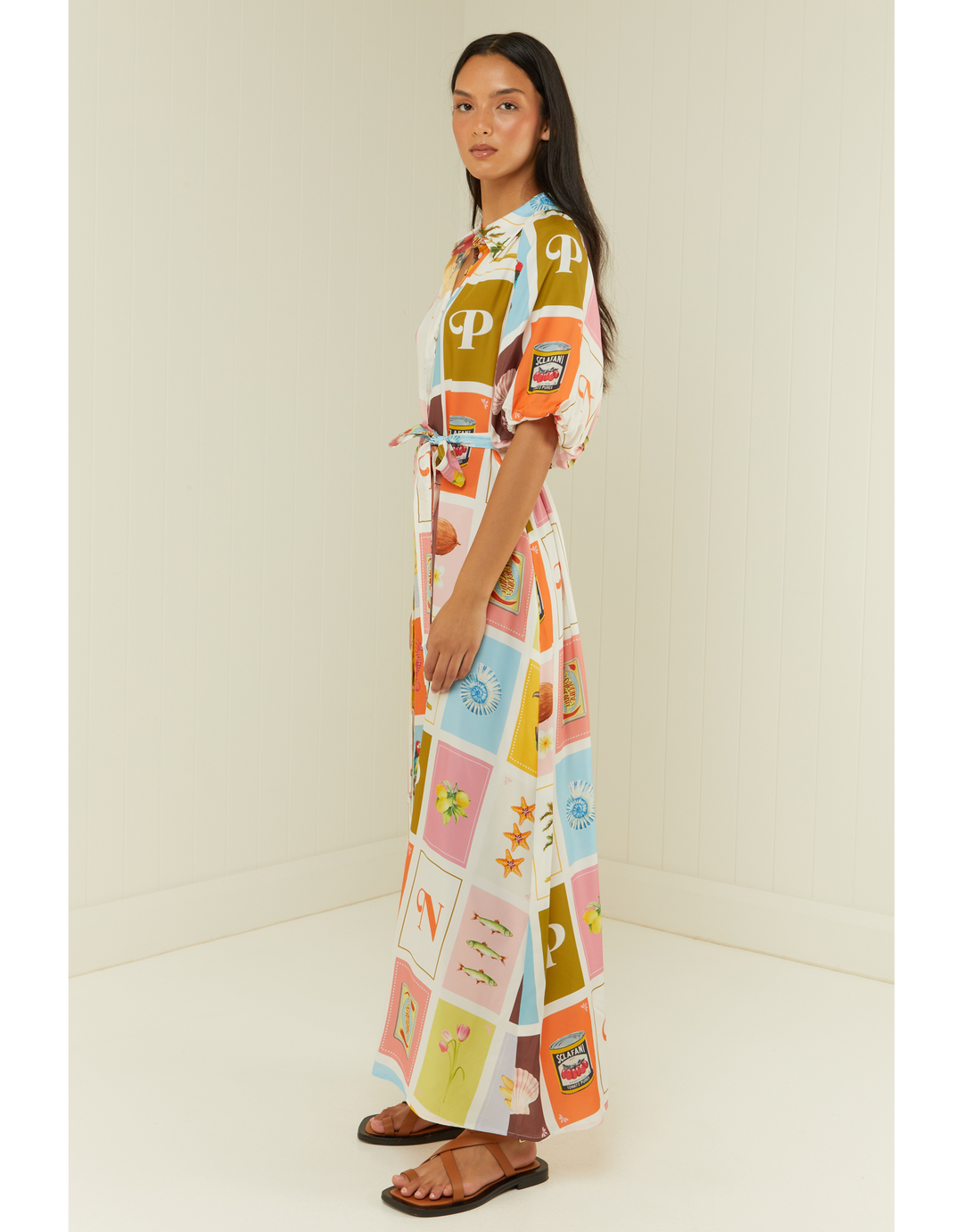 Palm Noosa Carla Maxi Shirt Dress Cartagena Silk Blend Resortwear