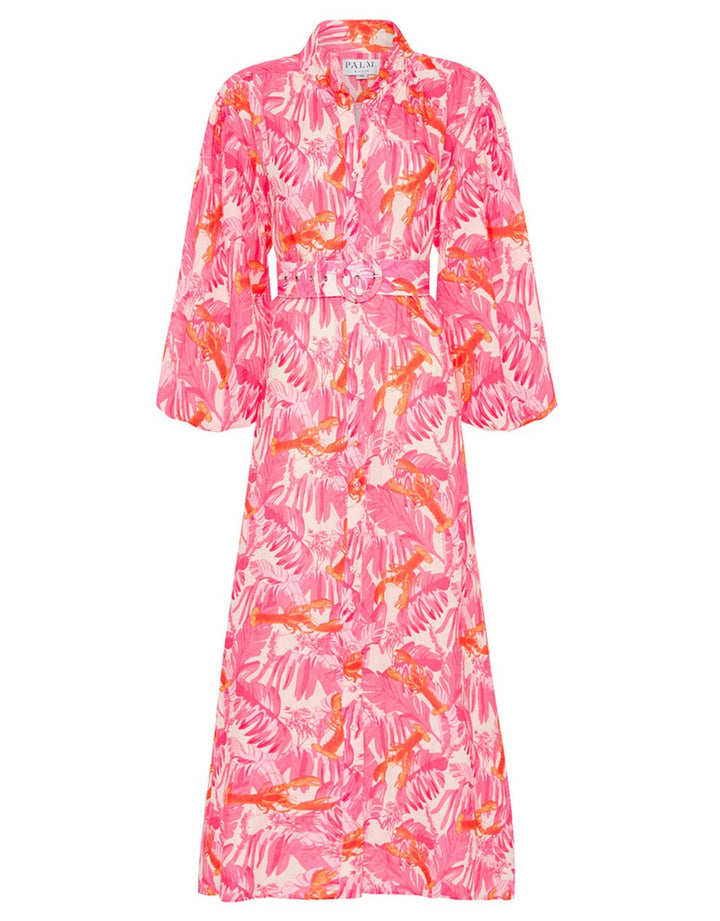 Palm Noosa Noddy Dress Pink Lobster Print
