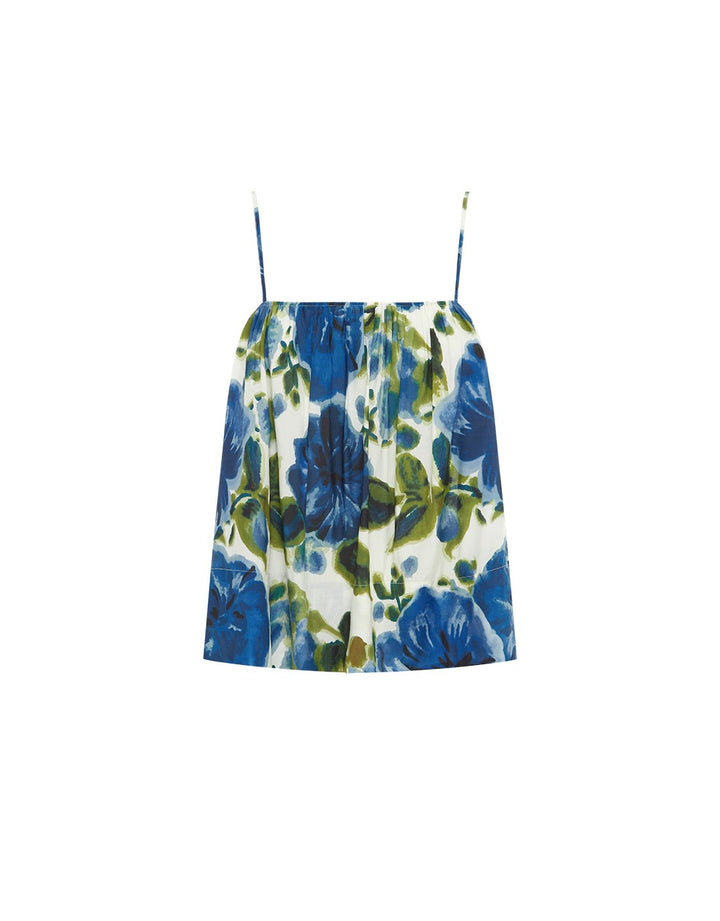 Peony Swimwear Gathered Cam, Marseille Floral Blue