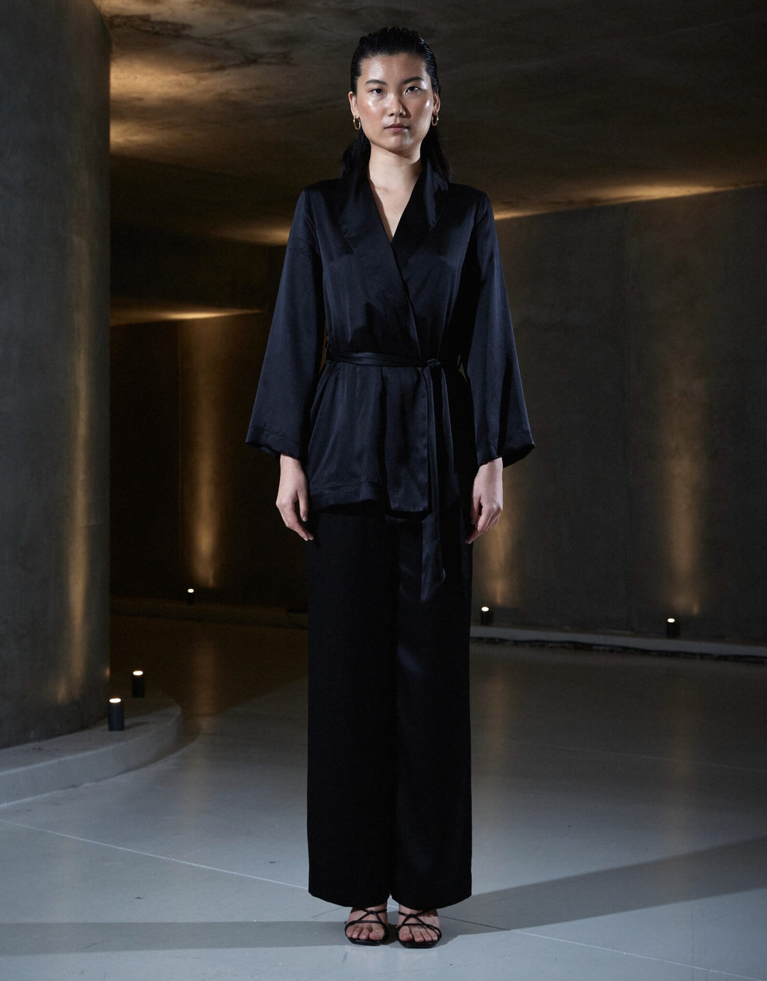 Sleeping with Jacques Marais Silk Tuxedo Pant - Black