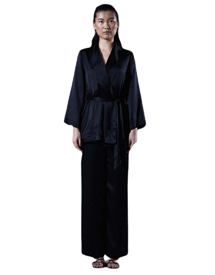 Sleeping with Jacques Marais Silk Tuxedo Pant - Black