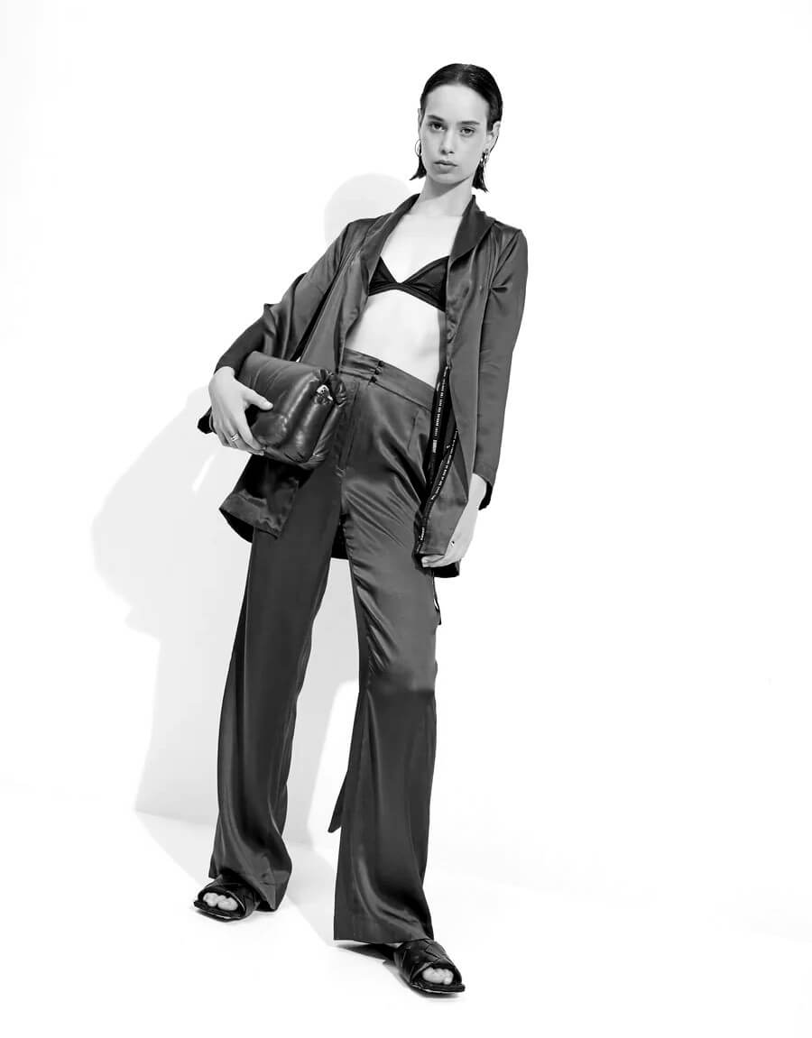 Sleeping with Jacques Marais Silk Tuxedo Pant - Black