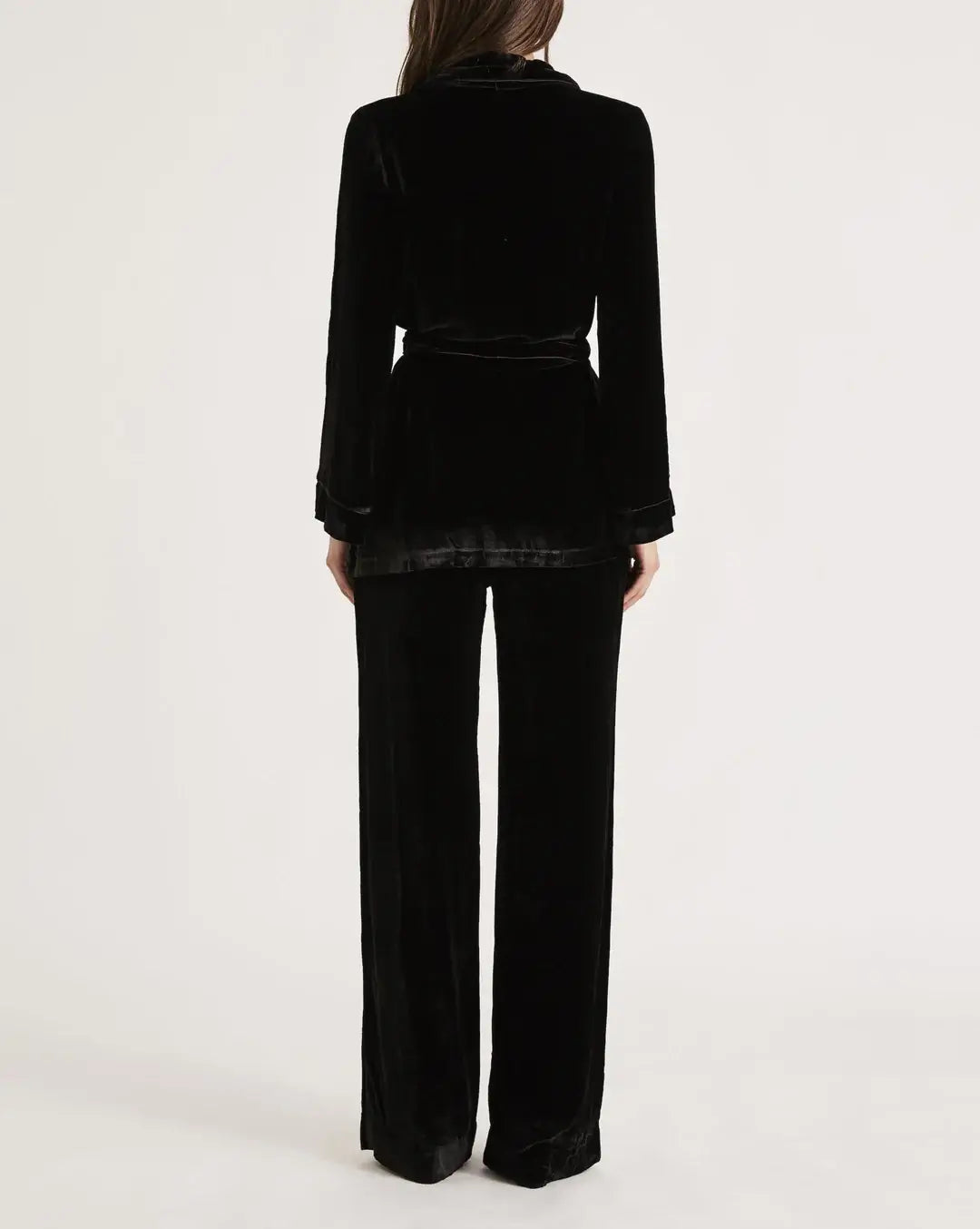 Sleeping with Jacques Bon Vivant Velvet Robe - Indigo Blue