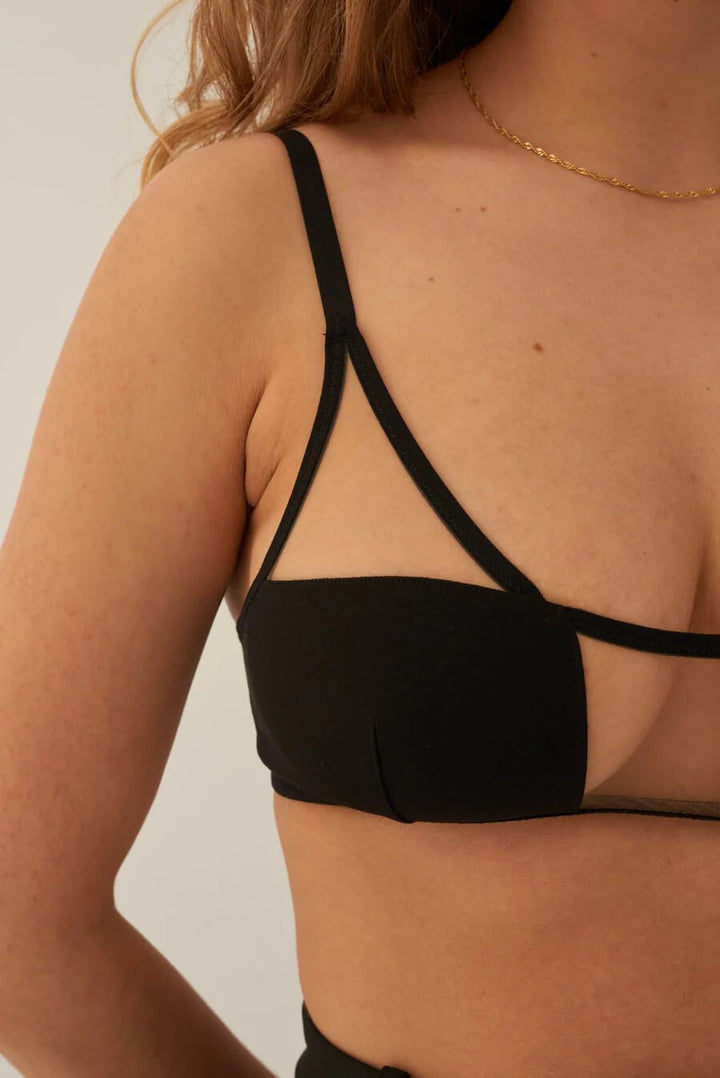 Black triangle bra
