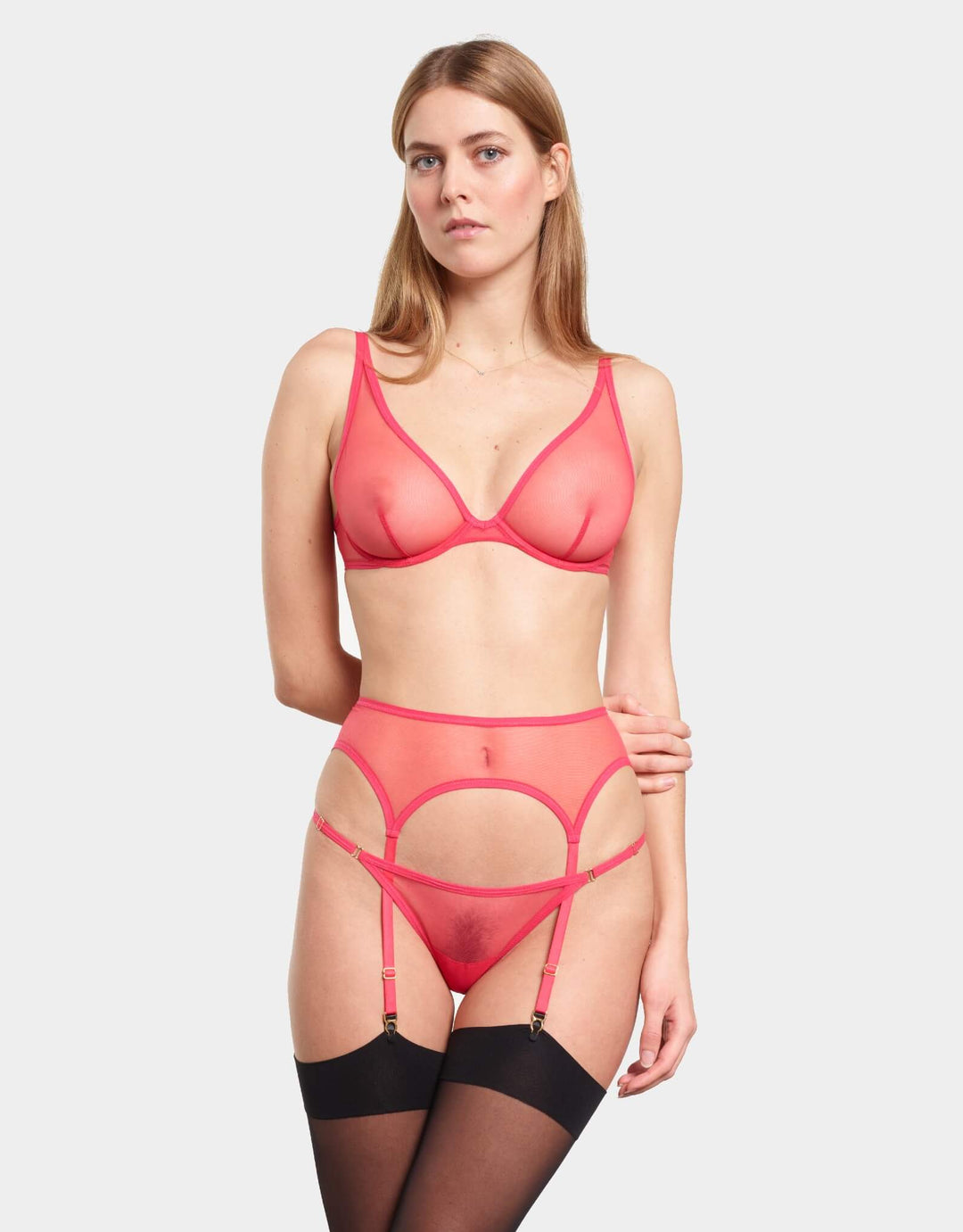 Yasmine Eslami Jeanne Suspender Belt Candy