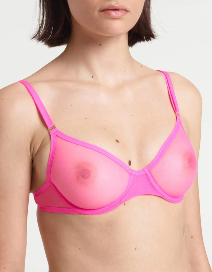 Yasmine Eslami Jeanne Moulded Underwire Bra Happy Bright Pink