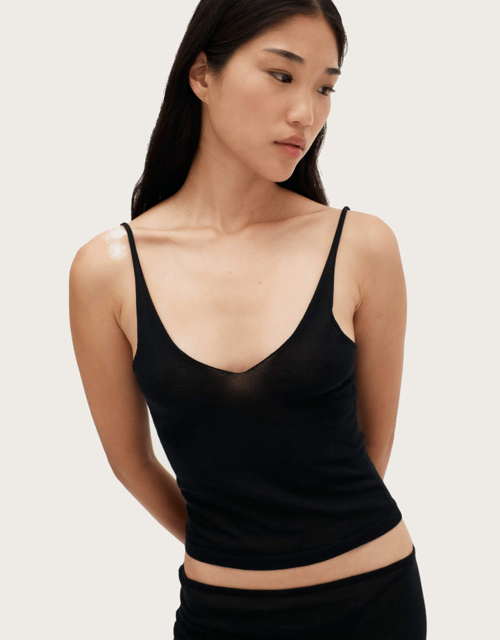 Ziah Sheer Knit Cotton Cami