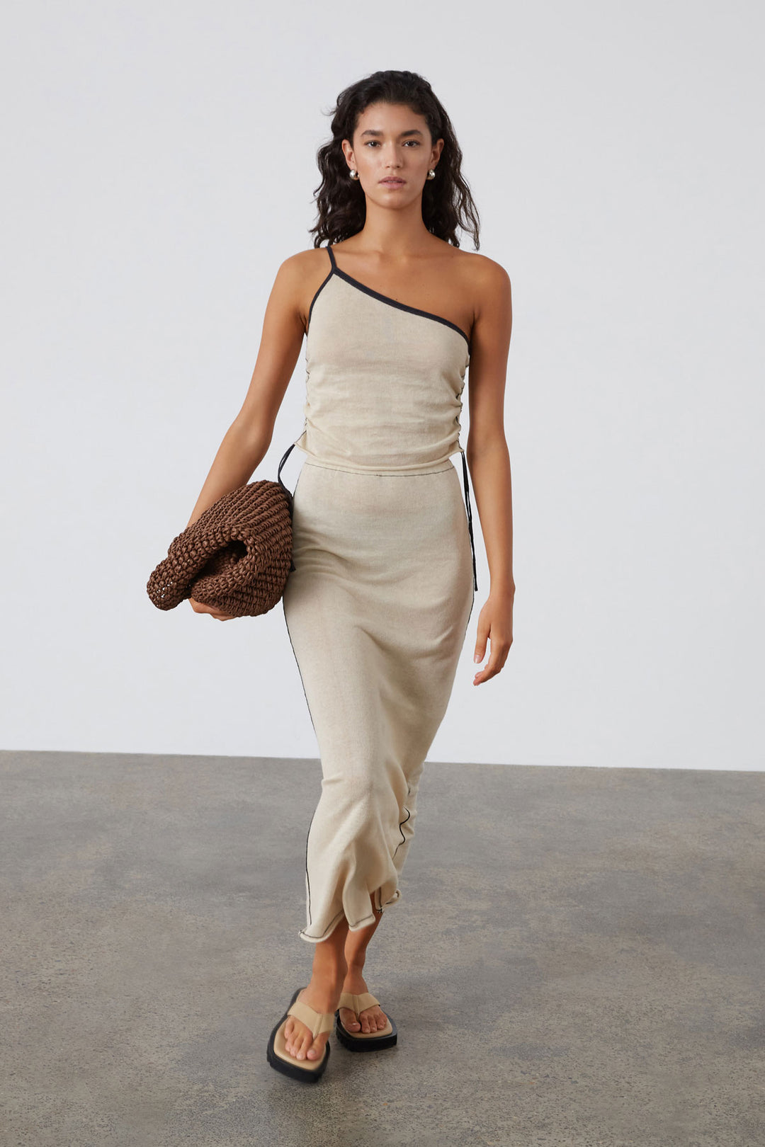 Zulu and Zephyr Stone Contrast Knit Skirt