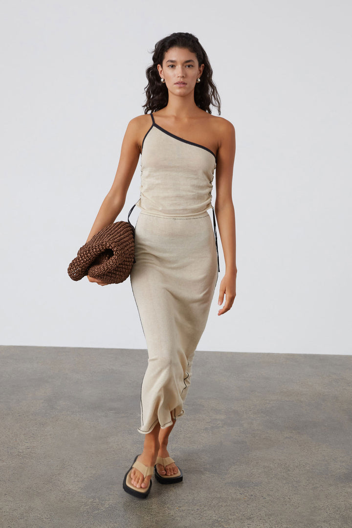 Zulu and Zephyr Stone Contrast Knit Skirt