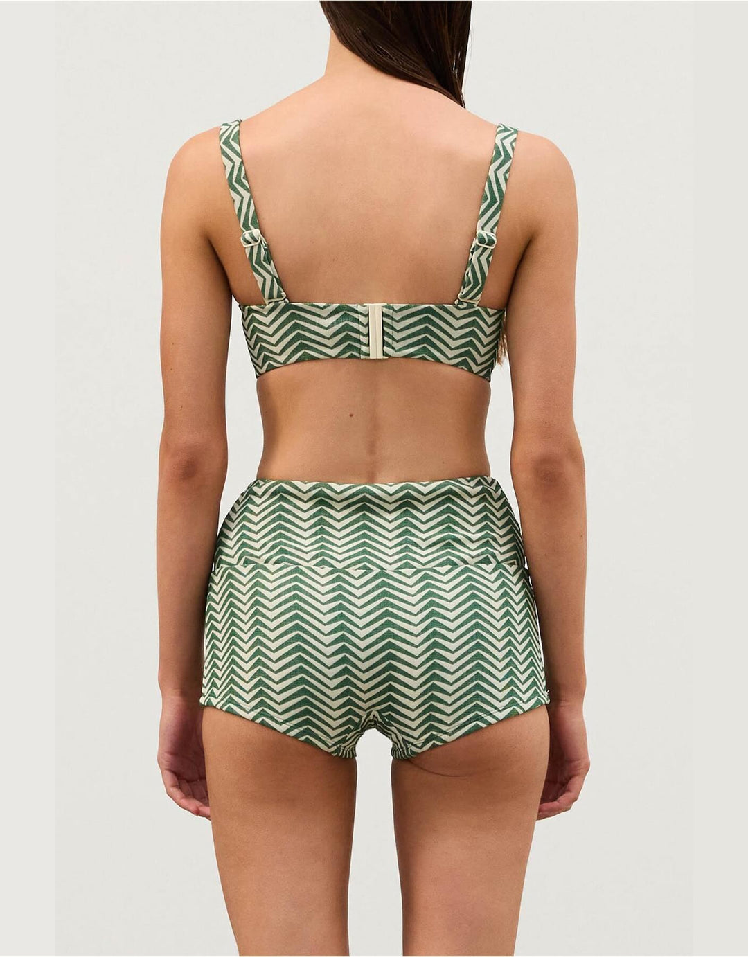 Zulu & Zephyr Green Zig Zag Balconette Bikini Top