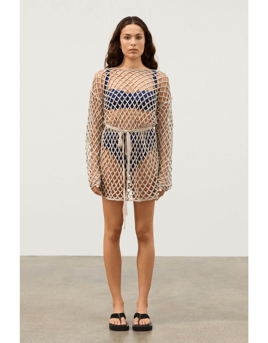 Zulu & Zephyr Husk Lattice Knit Tunic