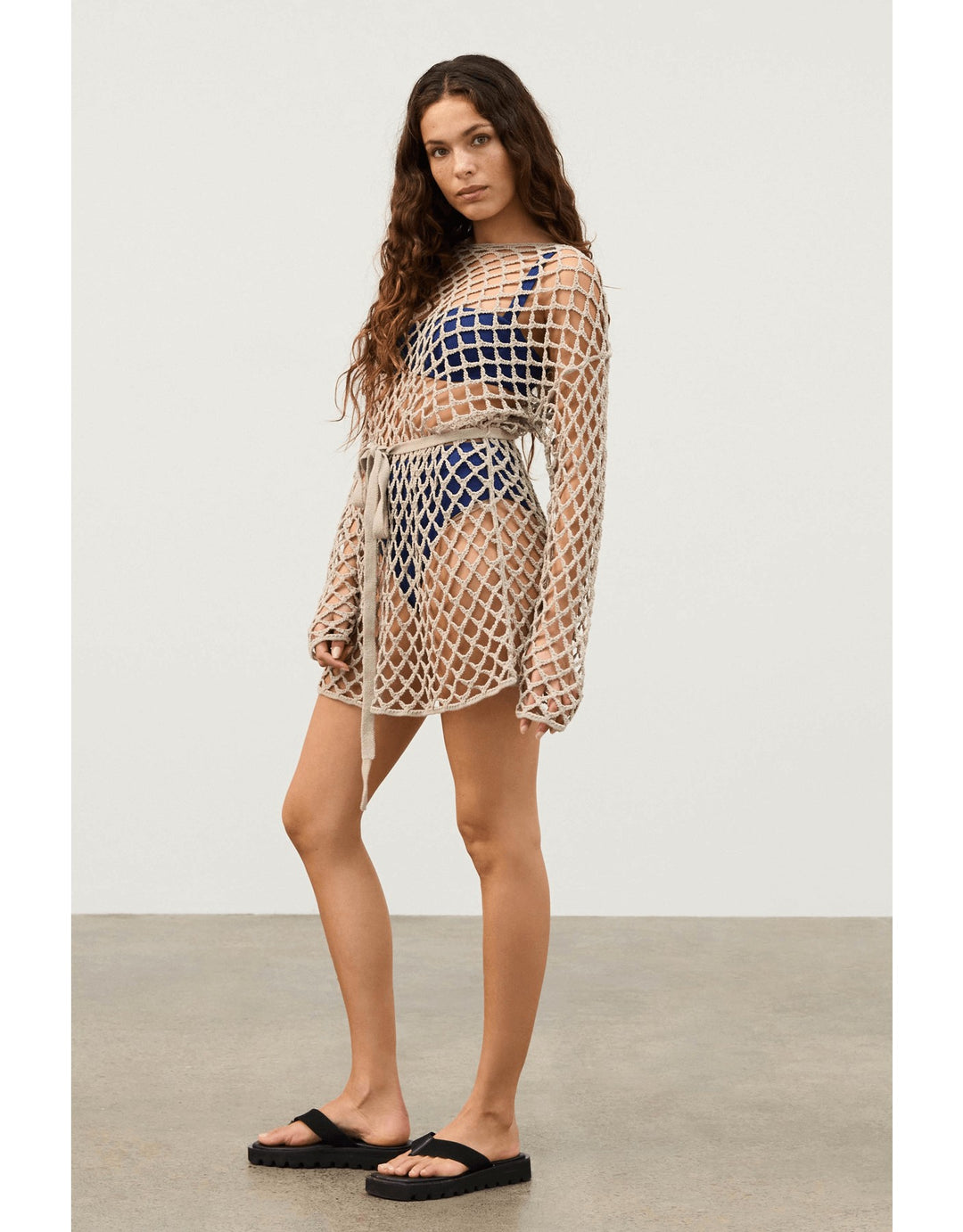 Zulu & Zephyr Husk Lattice Knit Tunic