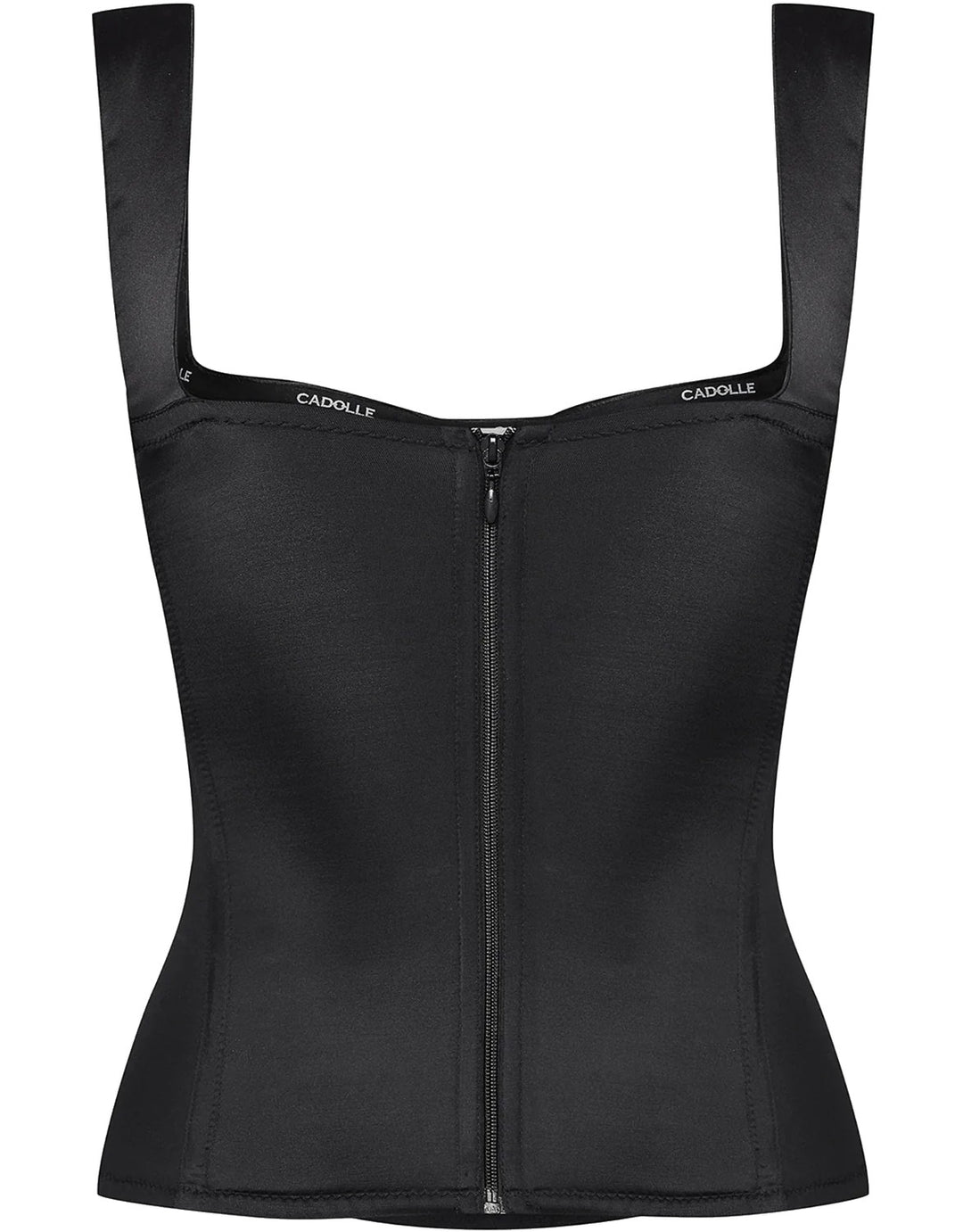 Cadolle Daisy Satin Bustier Black - Luxury French Lingerie Corset