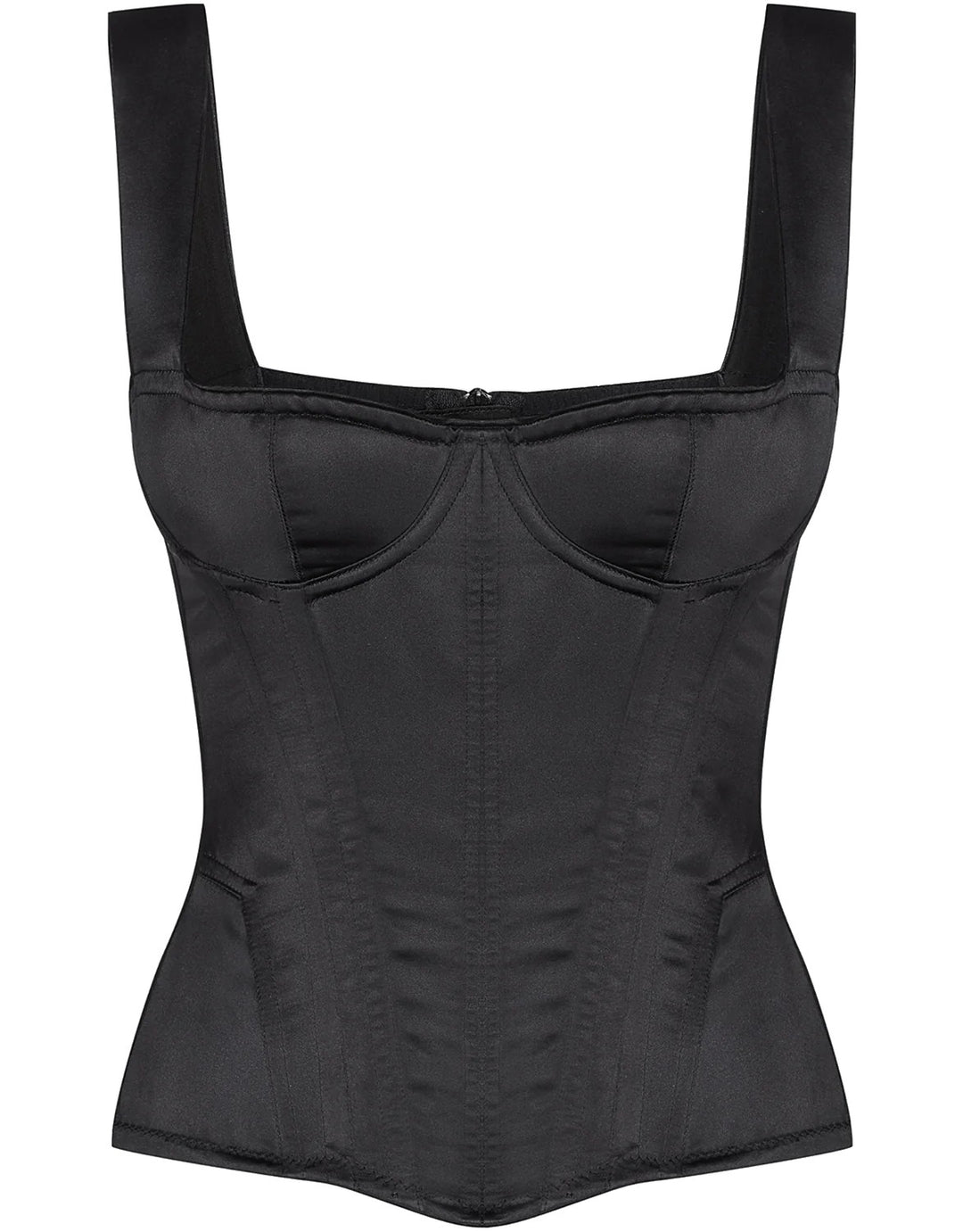 Cadolle Daisy Satin Bustier Black - Luxury French Lingerie Corset