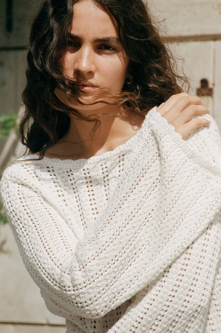 Peony Swimwear Pointelle Mini Dress Fleur - White