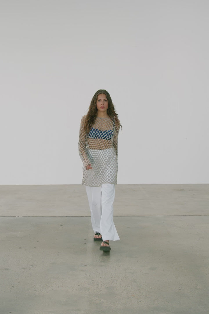 Zulu & Zephyr Husk Lattice Knit Tunic