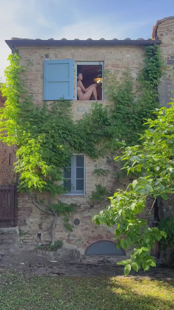 Else Synergy Soft Triangle Bra in pale pink with black trim – luxury lingerie at Catriona