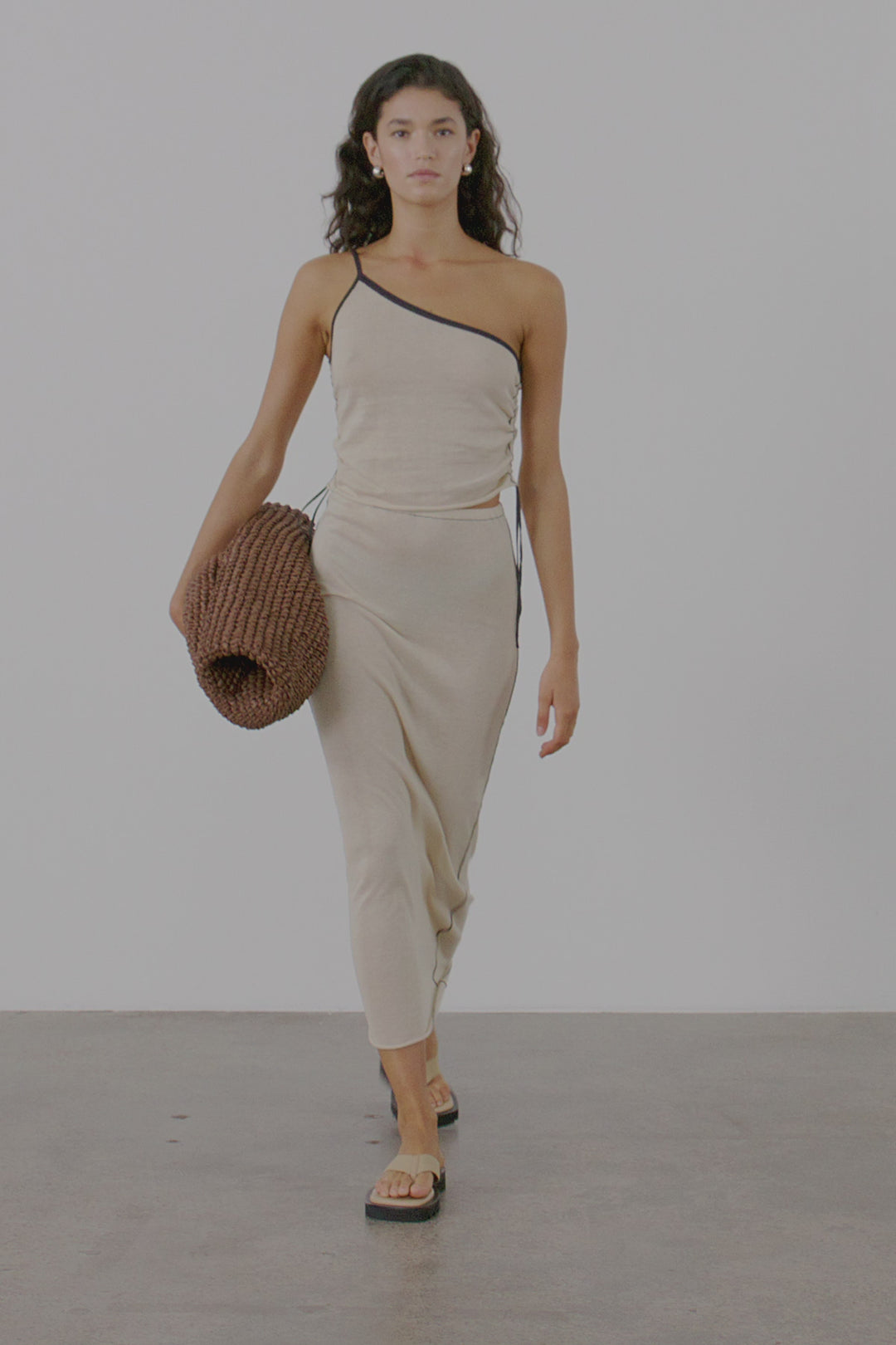 Zulu and Zephyr Stone Contrast Knit Skirt