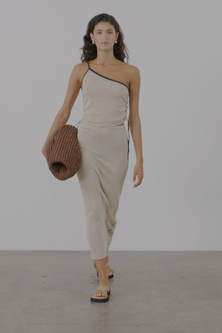 Zulu and Zephyr Stone Contrast Knit Skirt