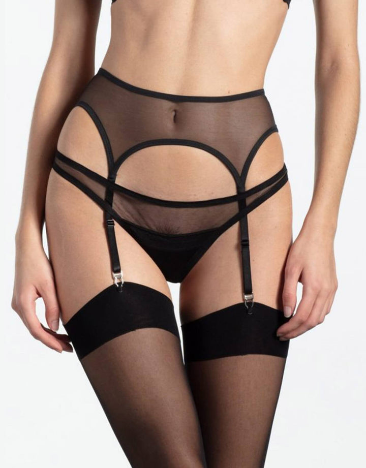 Yasmine Eslami Serena Suspender Belt Black