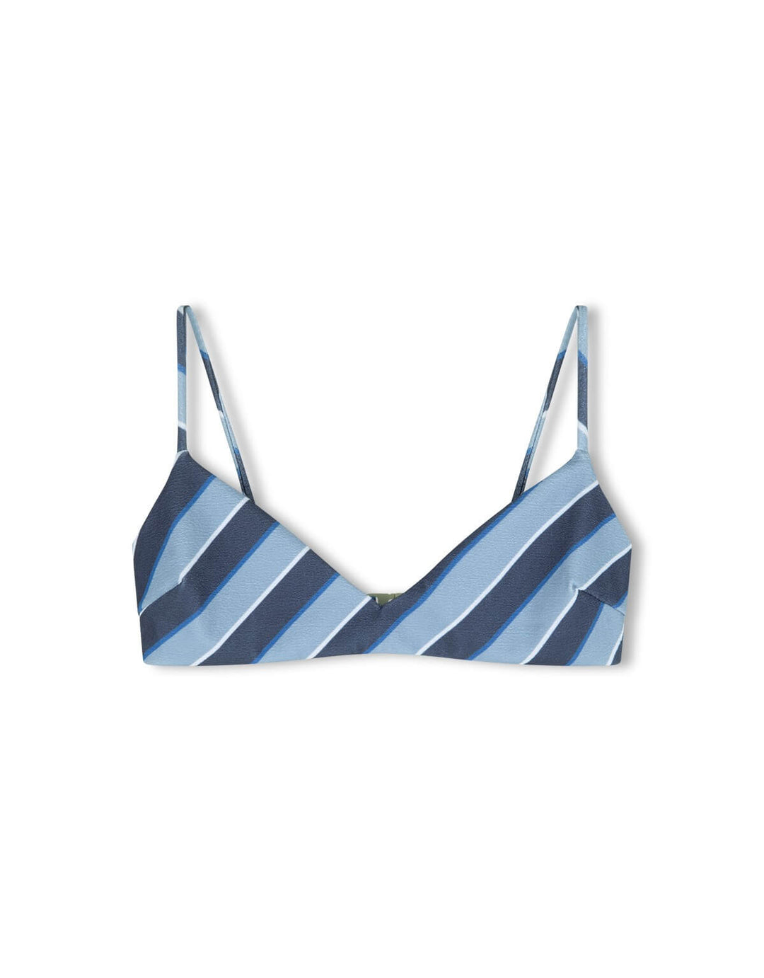 Zulu and Zephyr Horizon Stripe Textured Bralette Bikini Top Blue