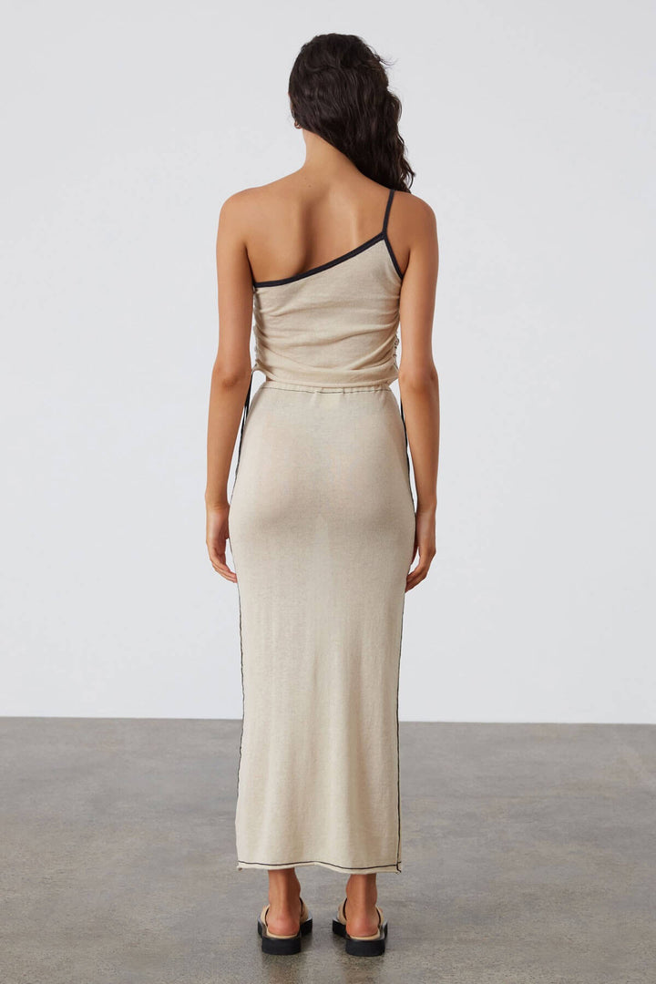 Zulu and Zephyr Stone Contrast Knit Skirt