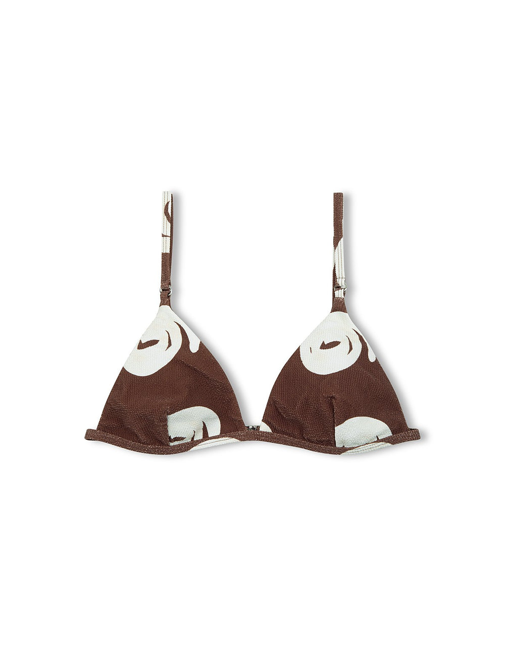 Zulu and Zephyr Cocoa Swirl Textured Triangle Bikini Top